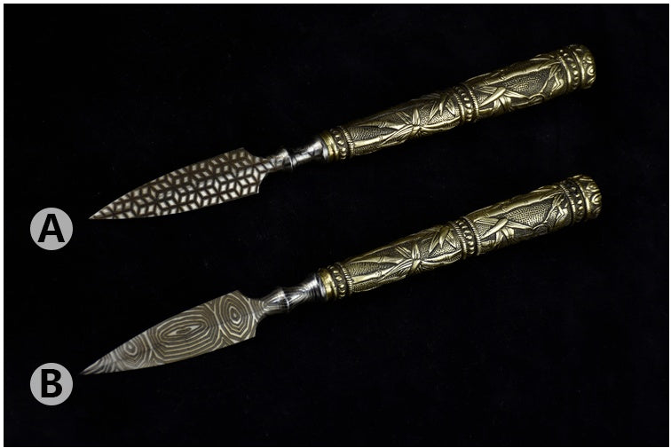 Stainless Steel Tea Knife With Golden Bamboo And Copper Handle Single Price