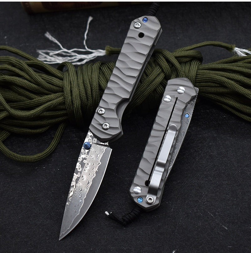 Damascus High Quality Outdoor Cutting Tool Camping Survival Pocket Folding Knife
