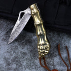 Damascus Steel Full Copper Handle Handle Play Outdoor Knife