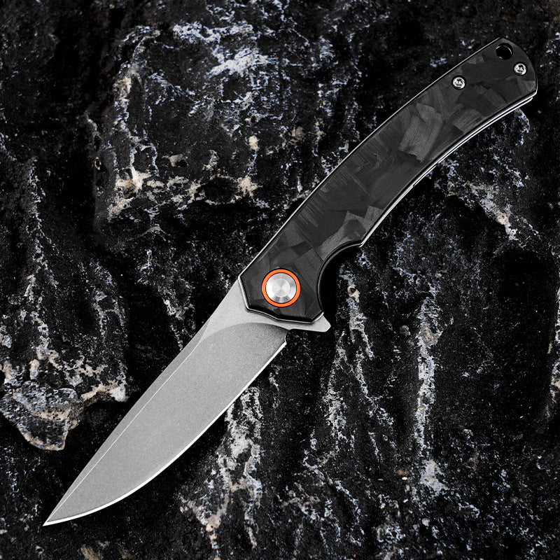 D2 Steel Blade Carbon Fiber Outdoor Camping Picnic Utility Knife