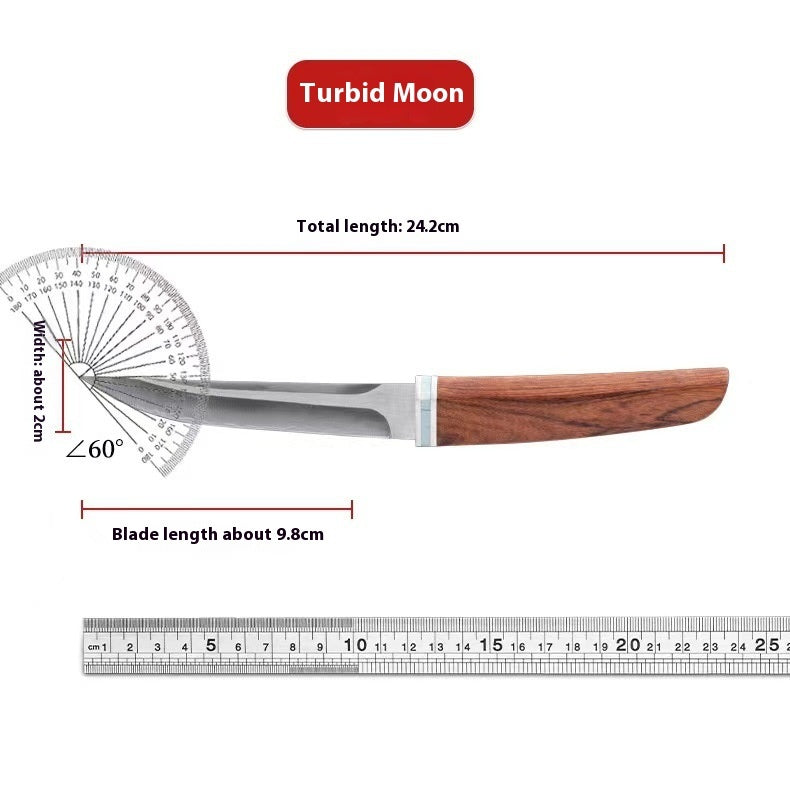 Forged Three-in-one Steel Knife Outdoor Camping Sharp Handle Meat Fruit Knife Portable