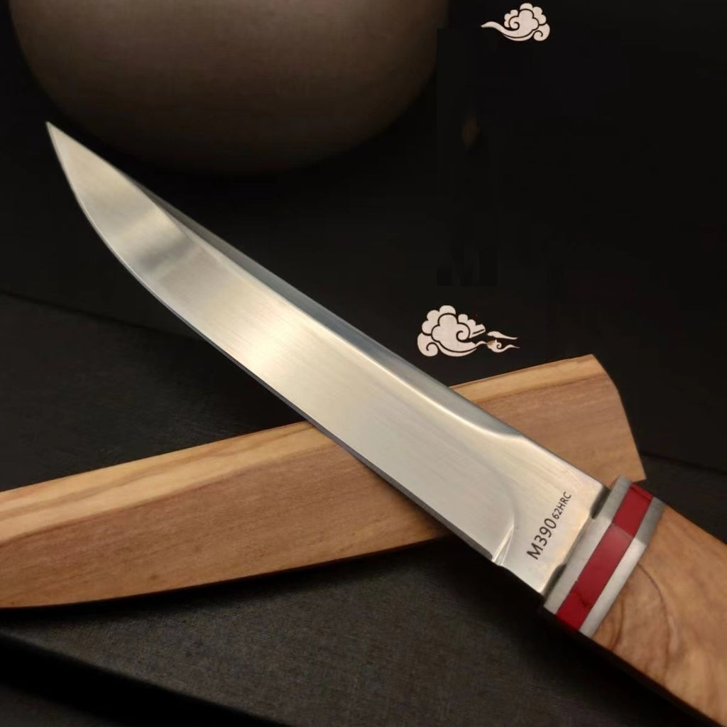 Forged Three-in-one Steel Knife Outdoor Camping Sharp Handle Meat Fruit Knife Portable