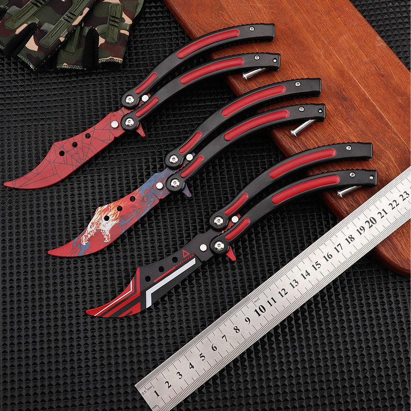 Butterfly Practice Knife Stainless Steel Watch Not Open Blade Portable