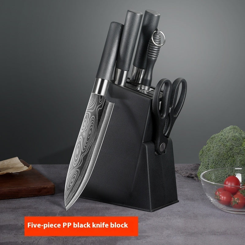 Household Kitchen Knife Suit Laser Pattern Stainless Steel Kitchen Knives