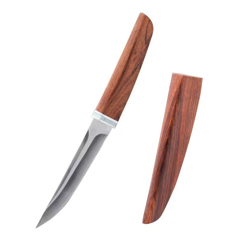 Forged Three-in-one Steel Knife Outdoor Camping Sharp Handle Meat Fruit Knife Portable