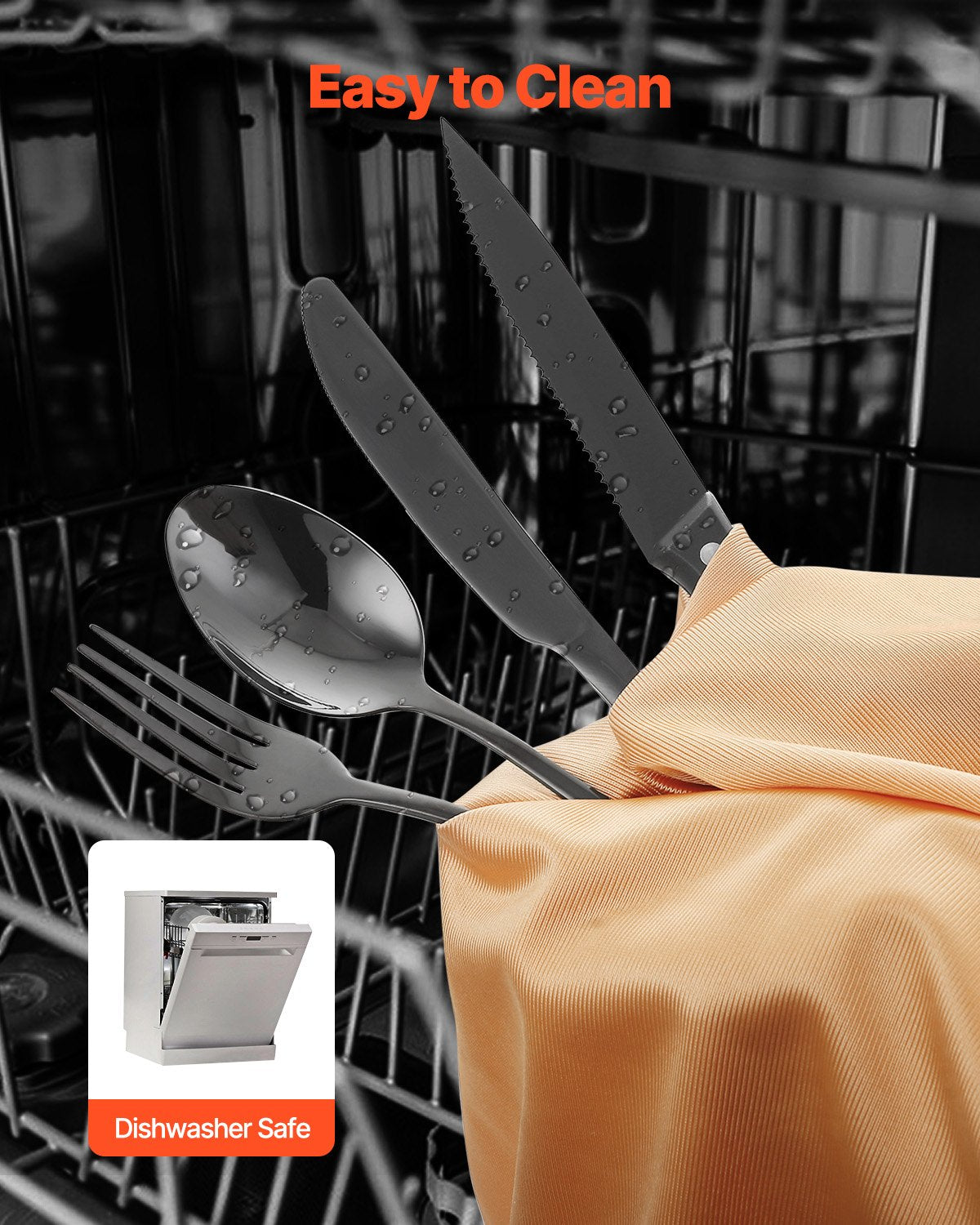 48-Piece Silverware Set Stainless Steel Cutlery Flatware Utensil Kitchen For 8