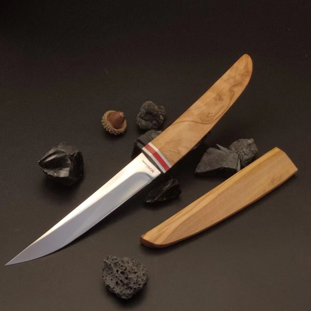 Forged Three-in-one Steel Knife Outdoor Camping Sharp Handle Meat Fruit Knife Portable