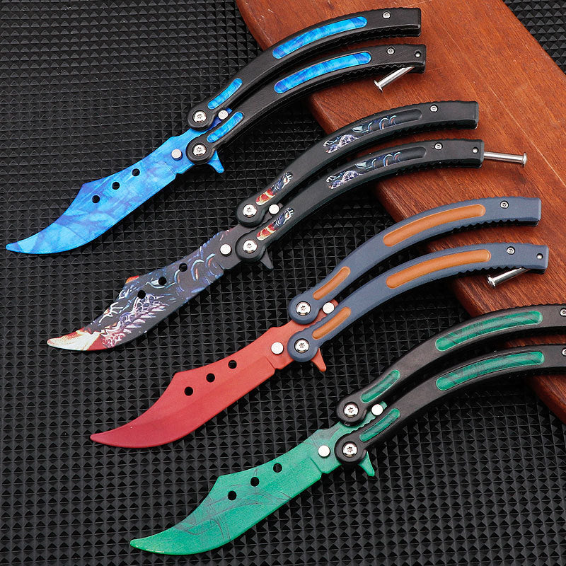 Butterfly Practice Knife Stainless Steel Watch Not Open Blade Portable