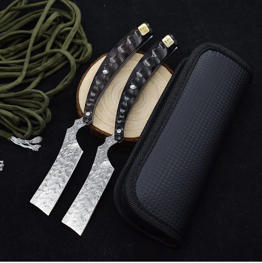 Camping Outdoor Portable Damascus Folding Knife